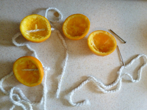 Step 2: Make holes and add yarn