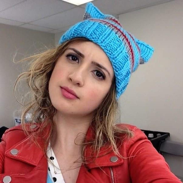 RG from the fab @lauramarano in the cat hat I designed for Disney channels movie Bad Hair Day❤   Hat available in my shop👉link in profile #BoPeepsBonnets #badhairdaybeanie #badhairday #Disney #lauramarano #winterhat #cathat #catbeanie #fashion #style #etsy #tbt #fashiondesigner